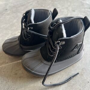 Sperry Kids Black and Gray Rain Boots